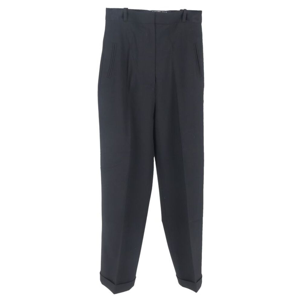 Jacquemus La Bomba Straight-Leg Trousers in Black Cotton